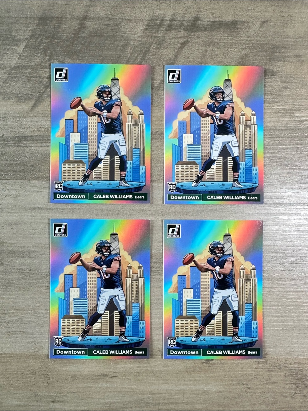 Caleb Williams Lot of (4) 2024 Panini Downtown Rookie #21 Novelty Cards. Bears.